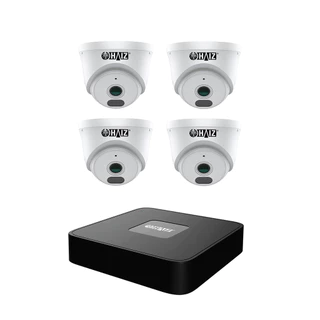 Kit 4 Câmeras Dome Ip Poe Haiz 2mp + Nvr Poe 04 Canais Onvif