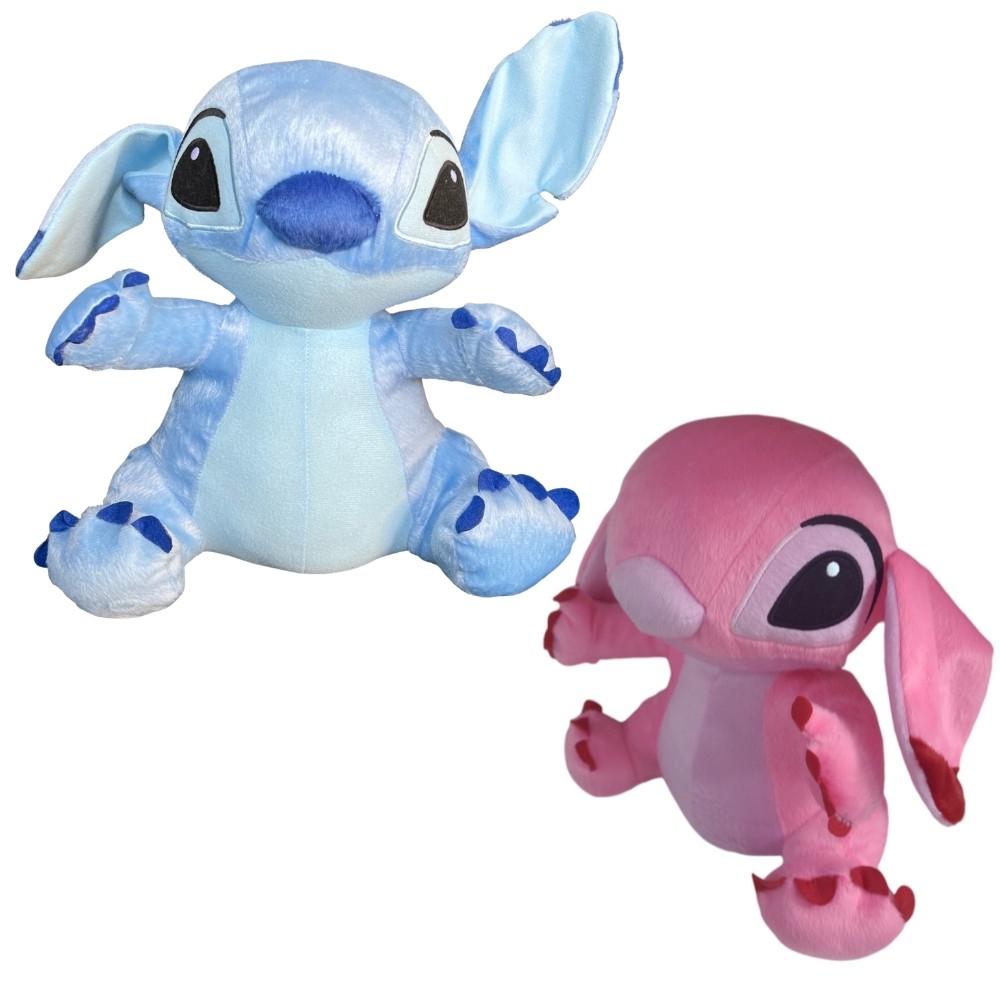 PELÚCIA STITCH AZUL OU ROSA 33CM CORTEX BRINQUEDO 626 MENINO MENINA ...