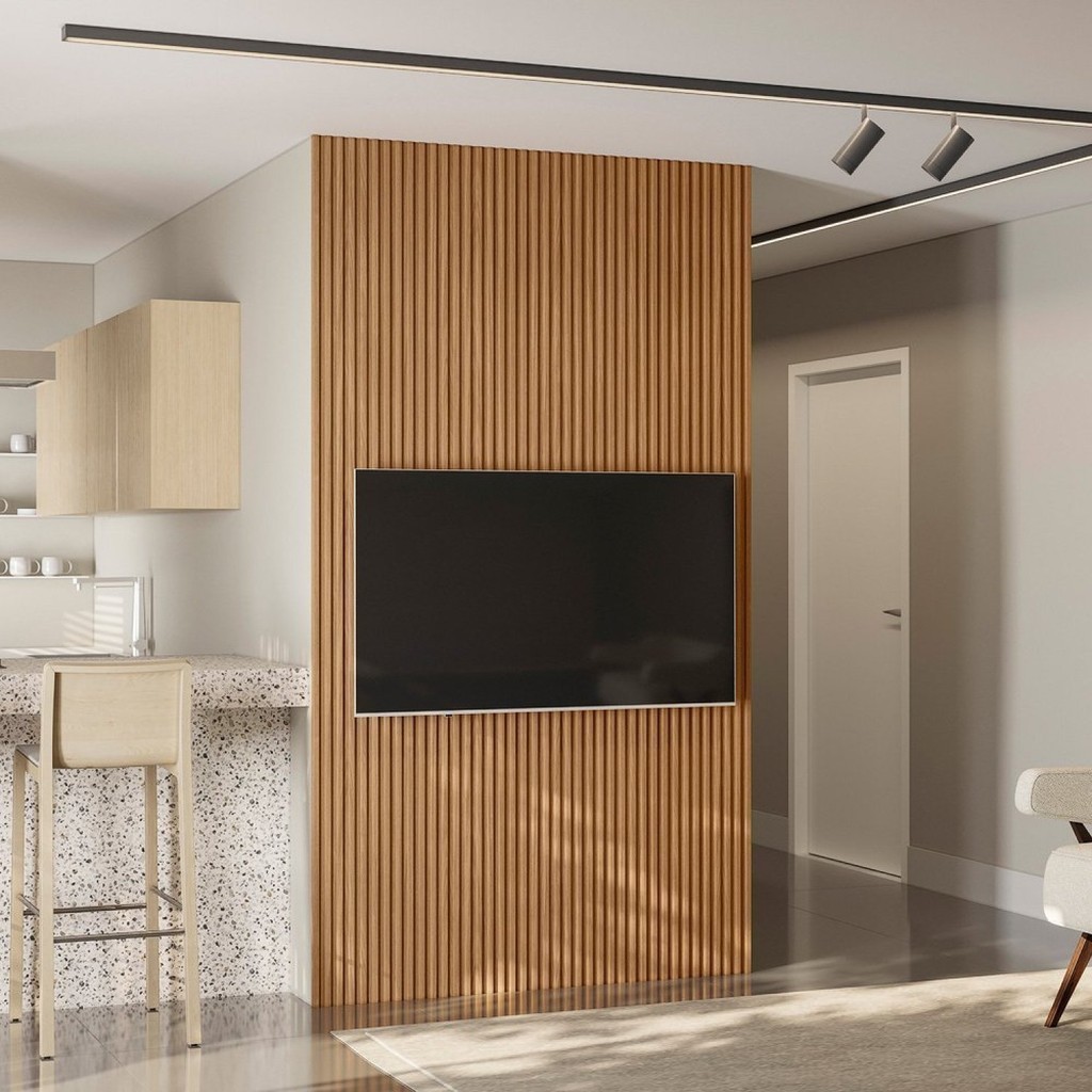 Painel Ripado Modular - Kit 100 Painel Ripada Placas em Ripa MDF ...
