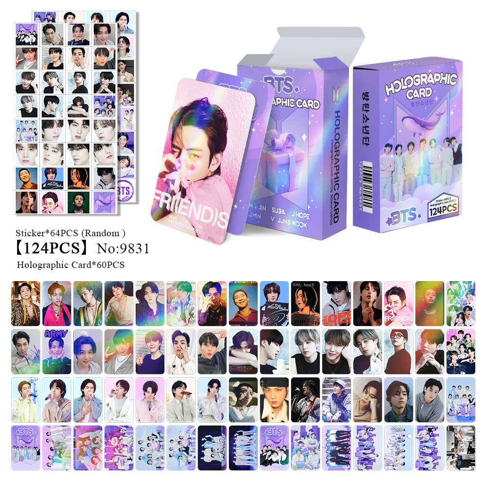 KPOP 124 Pçs/Caixa BTS Photocards Bangtan Boys Holográfico LOMO