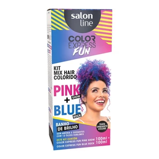 Kit Tonalizante Color Express Fun Mix Hair Pink Show + Blue Rock Salon Line em Oferta na Shopee