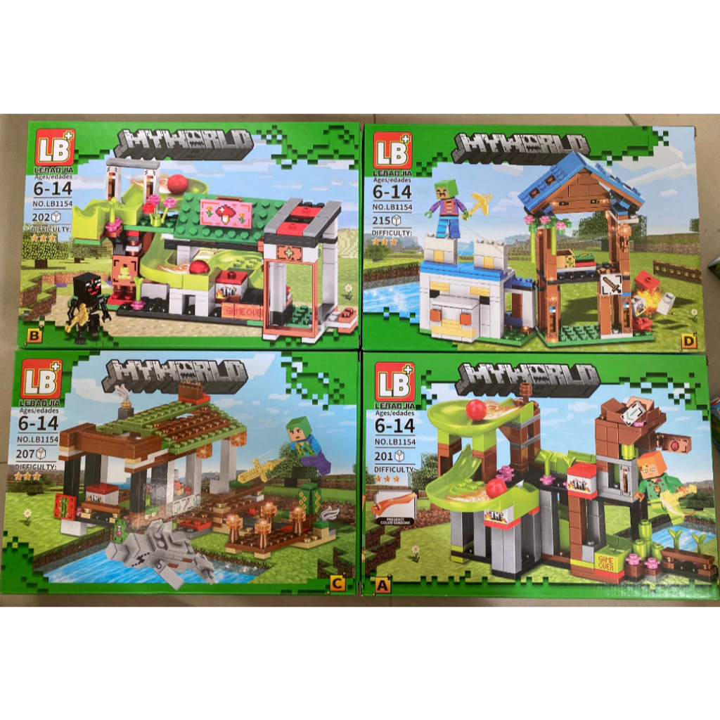 Compatível com blocos de construção Lego Minecraft my world