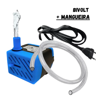 Kit Motor Bomba Bivolt Submersa Aquário Fontes Água e Bebedouros Gatos + Mangueira