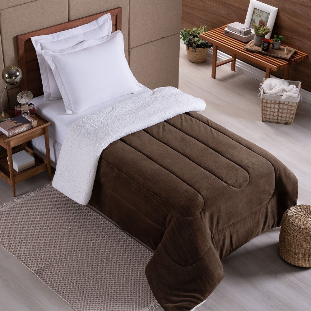 Coberdrom Grosso Solteiro Sherpa Dupla-Face Varias Cores Noruega ...