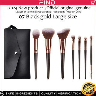 7 Escova Preta de Maquiagem Tamanho Grande Set+Makeup Saco de Escova Incluindo Escova Blush Escova Multi-Função Escova em Pó Solta Escova para Sombra Escova para Sobrancelhas Escova para Contorno de Sobrancelhas Etc. Fábrica de Escovas de Limpeza de Manic