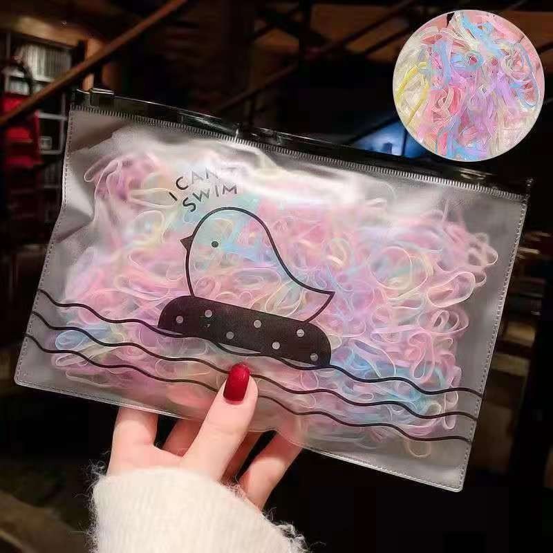 1000pcs/bag Acessórios Elásticos Descartáveis Multicoloridos Para O Cabelo