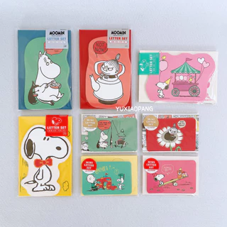Moomin Snoopy Limited Fabricado no Japão sun star sun-star Conjunto de notas de cartão de papelaria com Envelope limitad