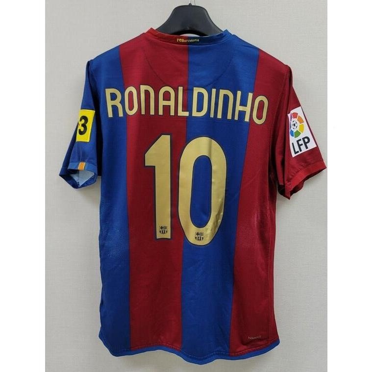 Camisa Retro 2006-2007 Camisa Curta Jersey 19#MESSI 10 Ronal Dinio Camiseta de Futebol Jersey Nome e Número Personalizados