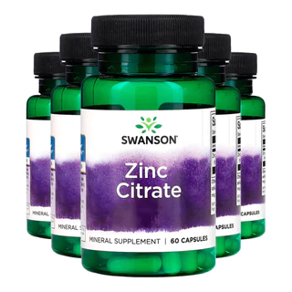 Kit 5x Citrato de Zinco 30 mg Swanson 60 Capsulas Importado /Made in Usa