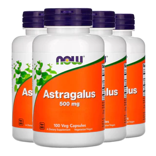 Kit 4x Astragalus 500mg Now Foods 100 Veg Cápsulas /Made in Usa