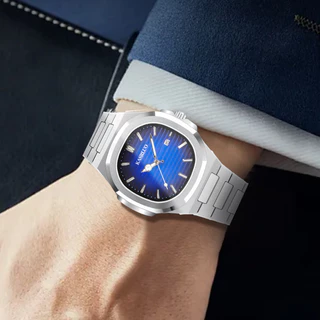 Novo Relógio De Quartzo Retrô Quadrado Nautilus Masculino De Alta Qualidade À Prova D'água Cinto De Aço Simples