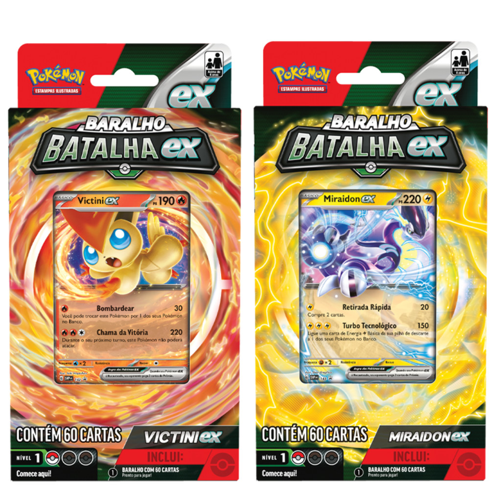 Pokémon Baralho de Batalha EX Victini Miraidon Deck Copag