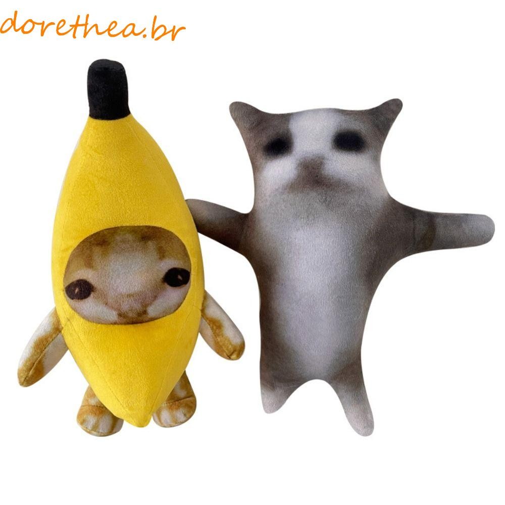 DORETHEA Brinquedo De Pelúcia De Gato Feliz , Boneca Banana