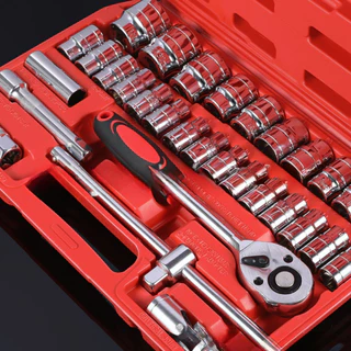 Kit 46 Peças Chave Catraca Jogo Soquetes Allen Torx Ferramentas Profissional Completo