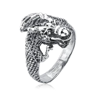 Anel Masculino de Prata 925 Dragão Bali em Oferta na Shopee