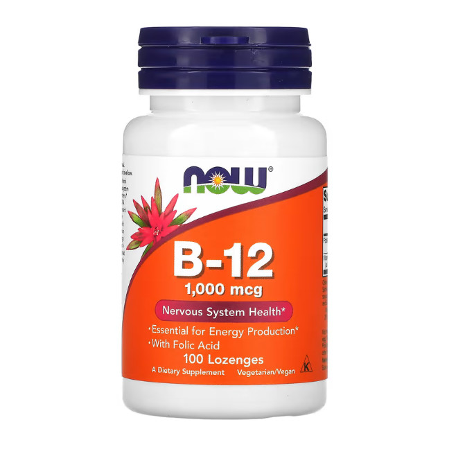 Vitamina B12 1000 mcg 100 pastilhas - Now Foods
