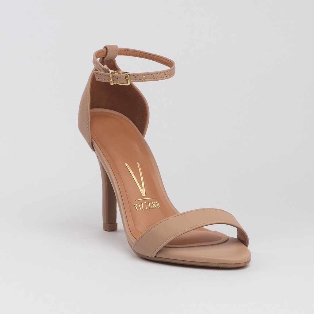 Sandalia Bege Vizzano SandÃ¡lia Vizzano Salto Grosso Baixo