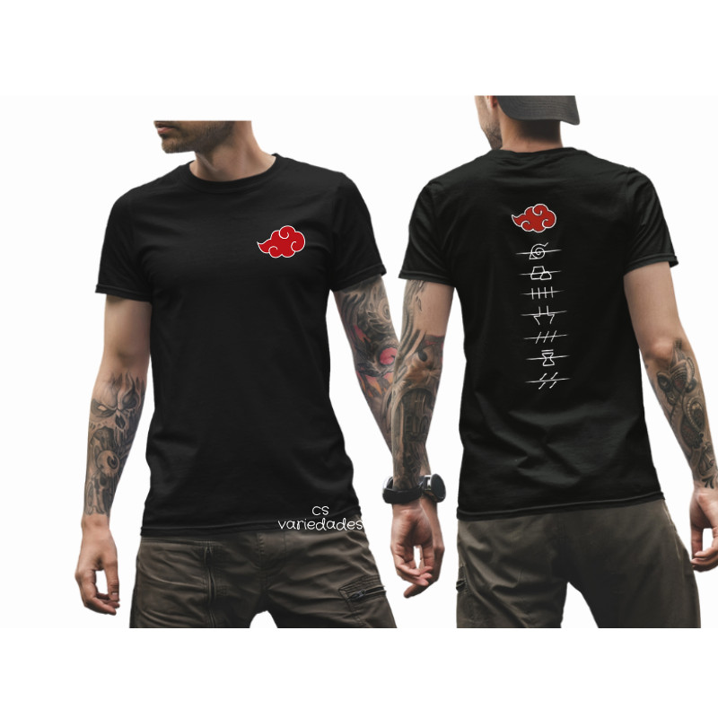 Camiseta Masculina Akatsuki Itachi Pain Naruto Camiseta Unissex 100% Algodão Gola redonda Manga curta Masculina feminina infantil e plus size