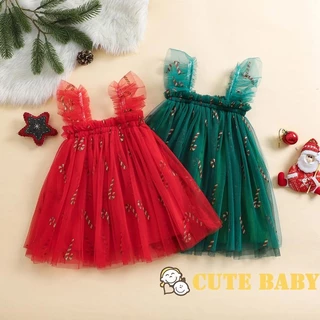 Vestido De Tule De Natal Para Bebês Meninas, Vestido De Princesa Com Estampa De Bengala Doce/Xadrez