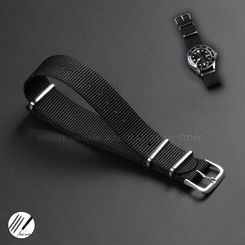 Pulseira De Relógio NATO De Nylon 12/14/16/18/20/22/24mm Universal
