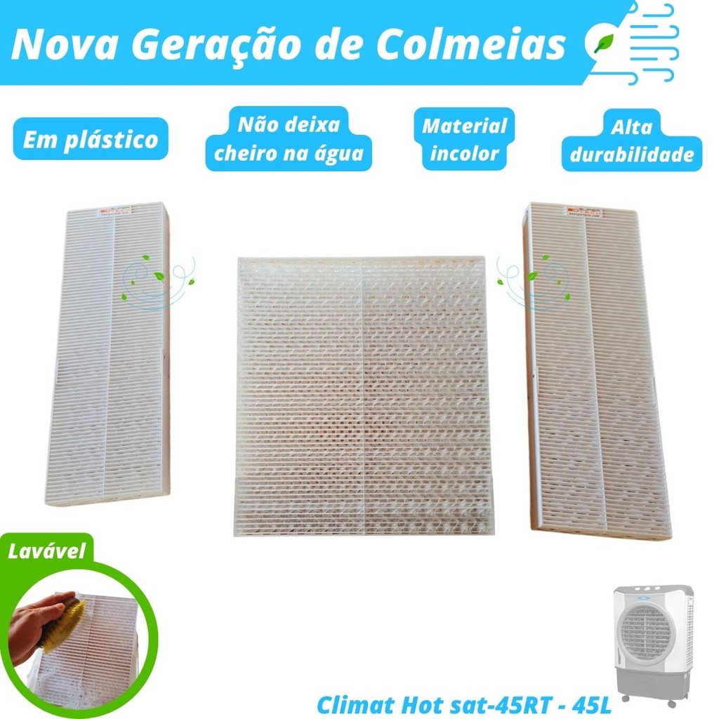 Colmeia Plástica Lavável Climatizador - Climat Hot Sat-45RT | Shopee Brasil