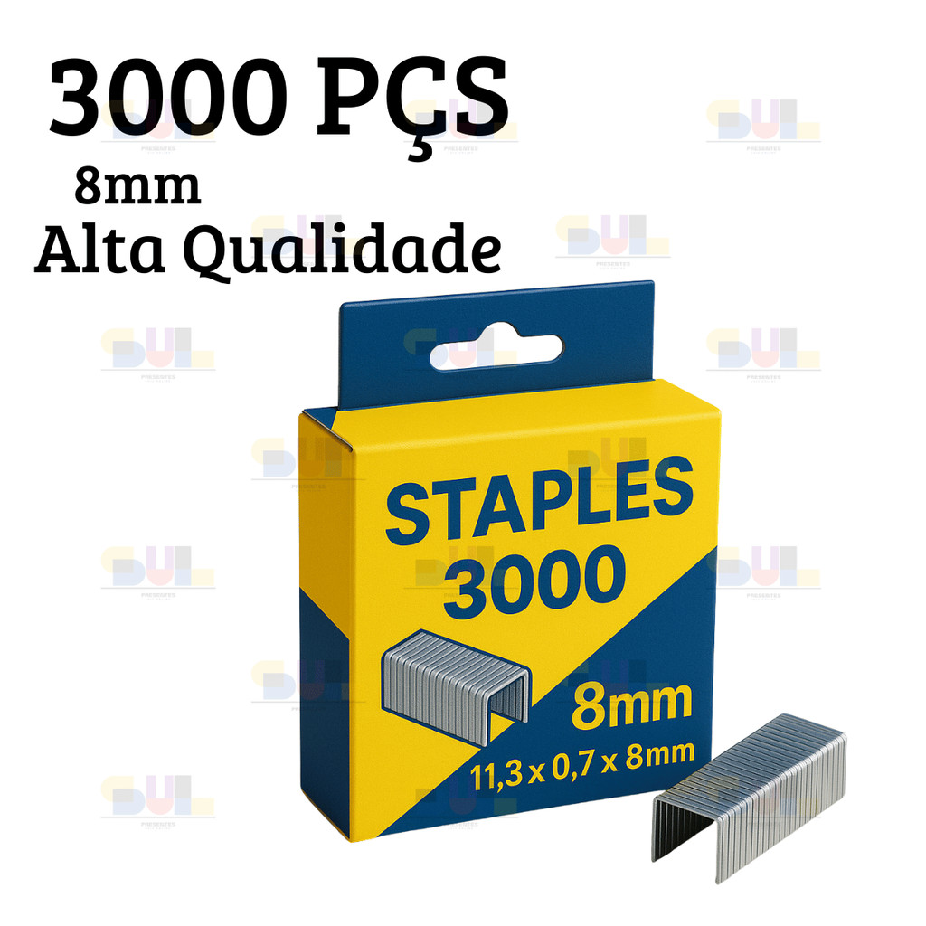 Caixa de Grampo 8mm + 3.000 GRAMPOS Para Grampeador Tapeceiro | Shopee ...