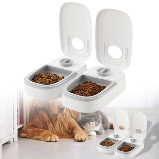 2024 Novo Alimentador Automático Temporizado Para Cães Comedouro Smart Wet Dry Pet Food Dispenser Tigelas De Acessórios Gatos E Alimentação Saudável Grãos Molhados Refeições Quantitativas Duplamente Separadas