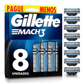 Carga para Aparelho de Barbear Gillette Mach3 com 8 unidade