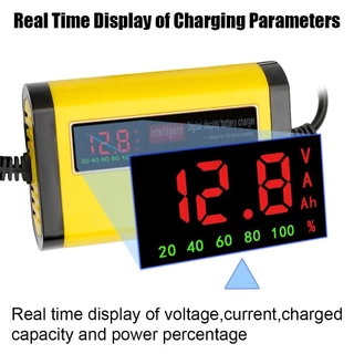 1 Ano De Garantia Carregador De Bateria AGM GEL 3 Estágios 2A Carregamento Rápido LCD Digital Completo Para Carros