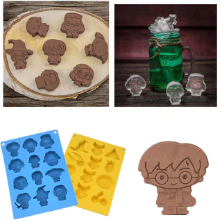 Harry Potter Cartoon Chocolate Chocolate Molde de Chocolate Molde de Chocolate Molde de Chocolate Molde de Bolo de Silicone Molde de Biscoito