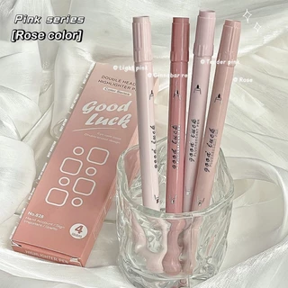 4pcs Conjunto De Marcadores De Cabeça Dupla Cor Canetas Especiais Para Material Escolar Kawaii Stationery Office Estudantes