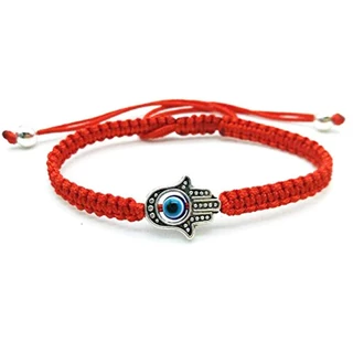 Bracelete De Corda Trançado Artesanal Lucky Red String Bracelet Hamsa Evil Eye Charm Para Mulheres Braceletes De Casal Trança