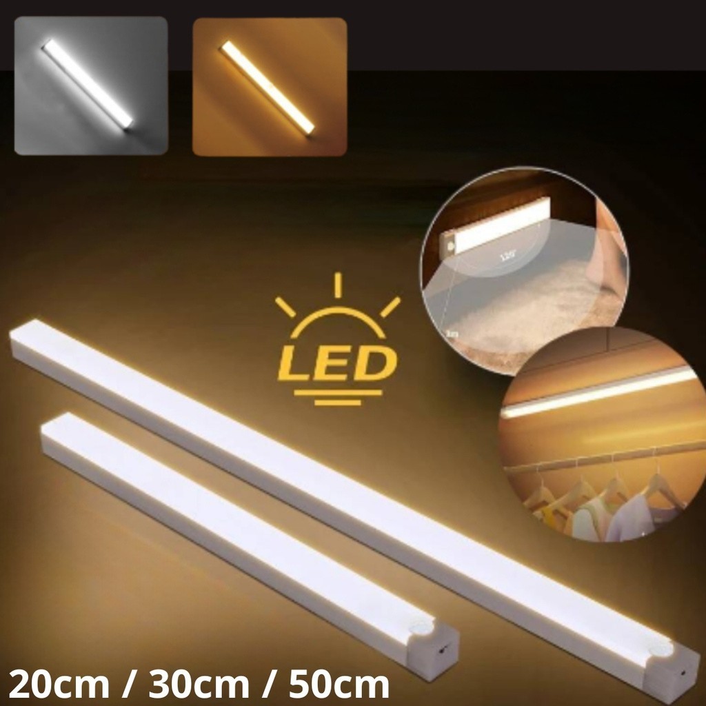 Lâmpada Luminária LED Portátil Inteligente Noturna Sensor Movimento Presença Recarregável S/ Fio USB