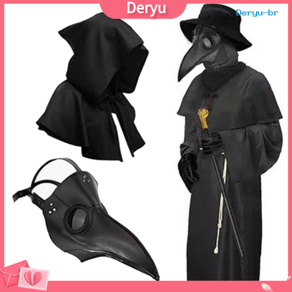 [deryu] Peste Doctor Beak Face Cushion Steampunk Halloween Costume Party Acessório Cosplay Adereços Para Festas De Carnaval E Eventos