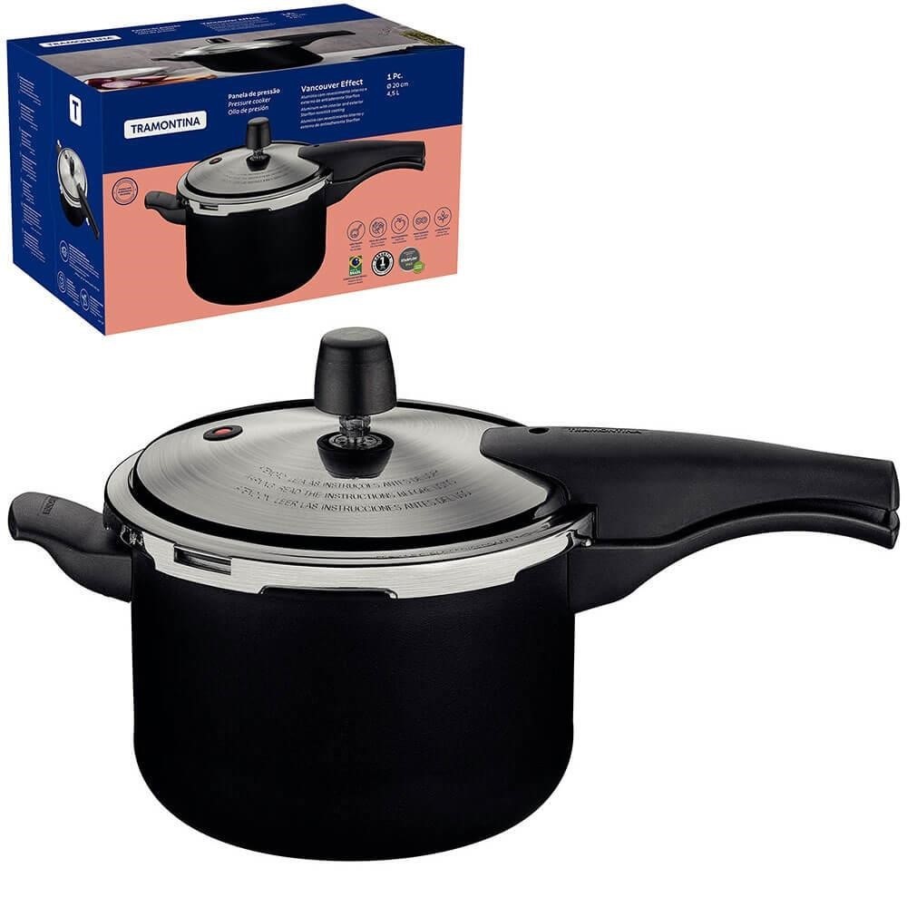 Panela De Pressão 4,5 L Effect Preto Vancouver Tramontina | Shopee Brasil
