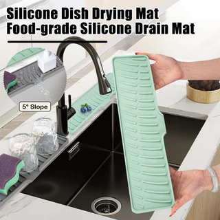 Esteira De Pia De Silicone Para Torneira De Cozinha Banheiro Drenagem Ligeiramente Inclinada 60/42 * 10cm