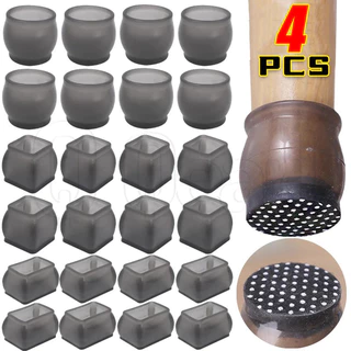 4Pcs Multi-Styles Chair Foot Sleeve-Pés De Móveis Transparentes-Capas De Cadeira De Mesa-Anti-Riscos , Resistente Ao Desgaste-Com Fundo De Feltro Antiderrapante-Tapete Protetor De Piso Mudo