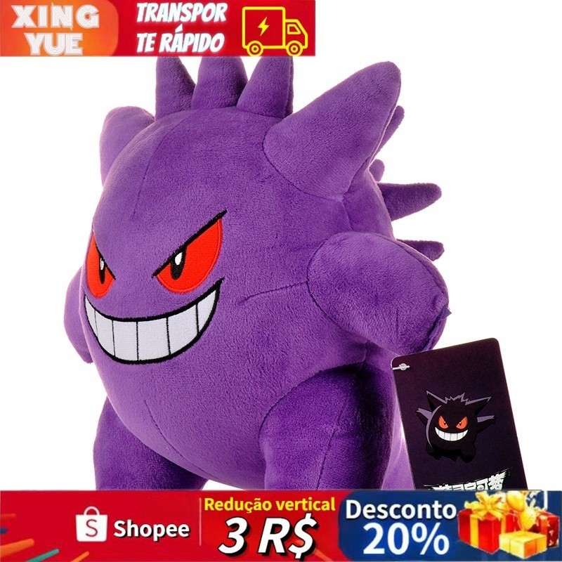 Pelúcia Gengar Pokémon Fantasma Raro 25 Cm Envio Imediato Fofo Colecionavel