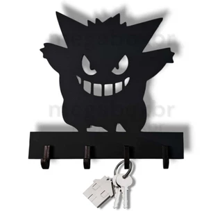 Porta-Chaves Gengar Pokemon 20X20 Anime Decore sua Parede com Esse Belo Suporte de Chaves