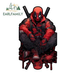 EARLFAMILY 13cm x 13,0cm Deadpool Sword Car Sticker Racing Drifting Motocicleta Vinil À Prova D'água Decalque Adequado Para Qualquer Superfície Lisa E
