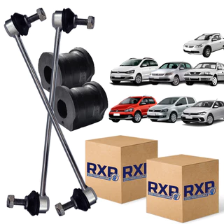 Kit 2 Bieleta + 2 Bucha Barra Estabilizadora Dianteira Gol Polo Fox Voyage Saveiro G5 G6 e CrossFox 