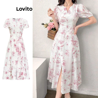 Lovito Vestido Boho Ditsy Floral Pattern Flowers para mulheres L100MD196