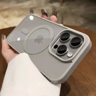 Nova Capa Transparente Acrílica Magnética Para iPhone 16 15 14 13 12 11Pro Max À Prova De Choque