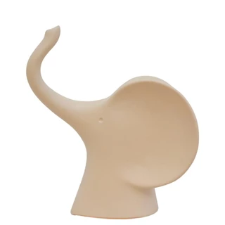 Elefante Decorativo Escultura em Cerâmica Bege 10x22cm em Oferta na Shopee