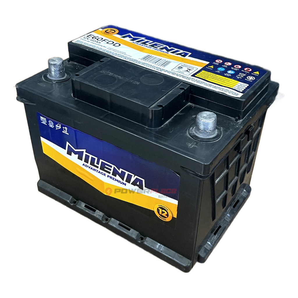 Bateria Automotiva Milenia 12v 60ah - Corsa, Palio, Uno, Gol