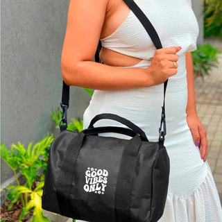 Mala Academia - GOOD VIBES ONLY - Feminina Masculina Fit Esporte Mala Malinha Fut Unissex EleganceBags em Oferta na Shopee