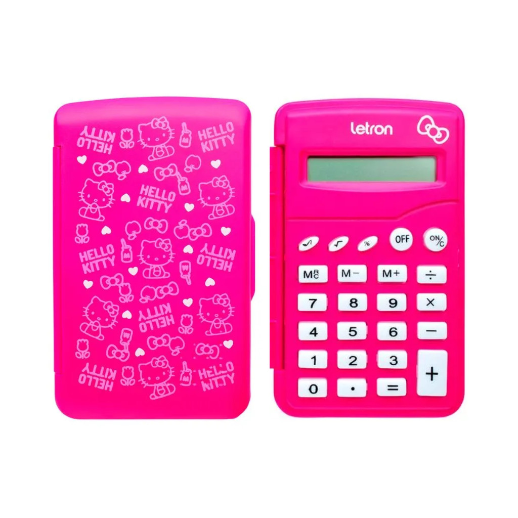 Calculadora Hello Kitty Flip Rosa 8 Dígitos Bolso - Letron | Shopee Brasil