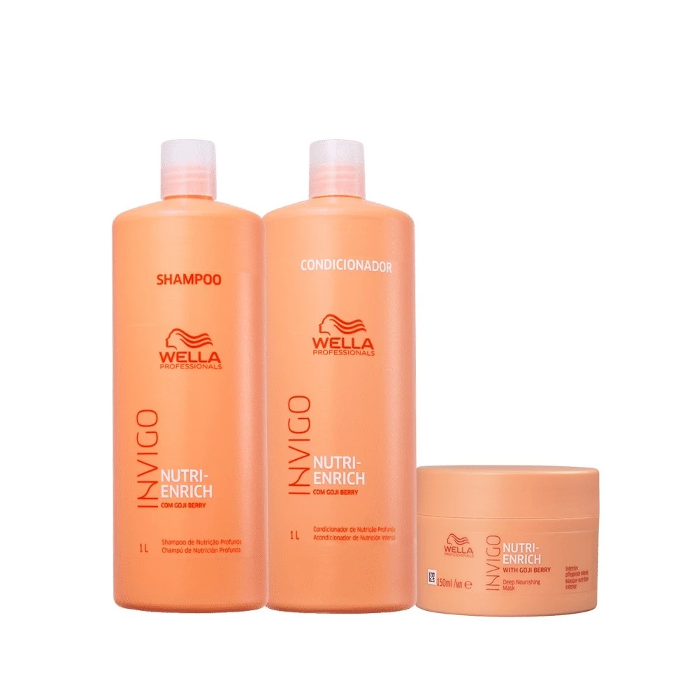 Wella Professionals Invigo Nutri-Enrich Shampoo+Condicionador 1L+Mascara 150ml