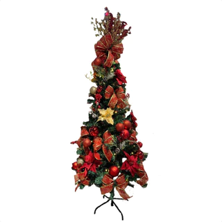 Árvore De Natal Lançamento Decorada Enfeitada Luxo Completa com toda decoração Lindissima - 1,20m de altura