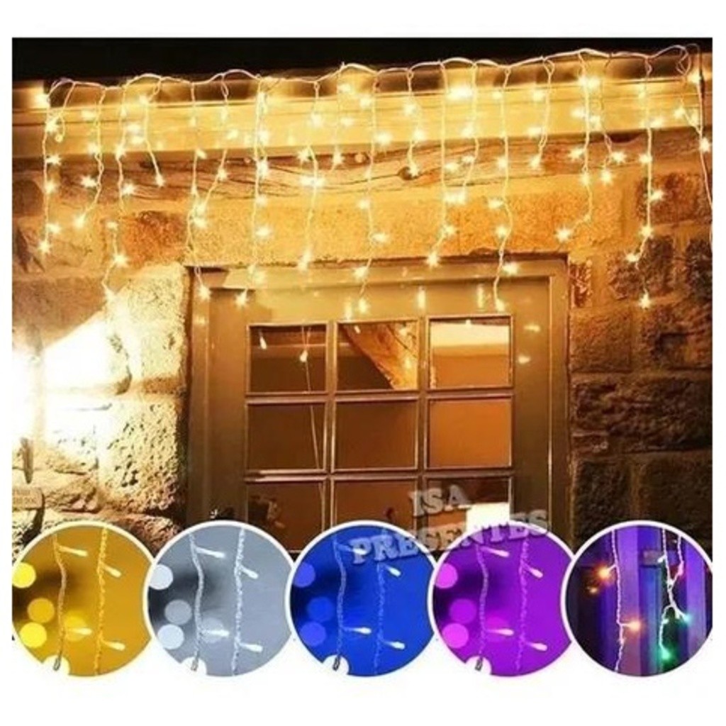 Pisca Pisca Cascata 100 Leds 8 Funções Enfeite De Natal Decoração 110V ...